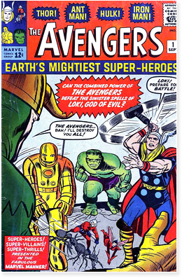 Cover of Avengers issue 1, published by Marvel Comics in 1963.